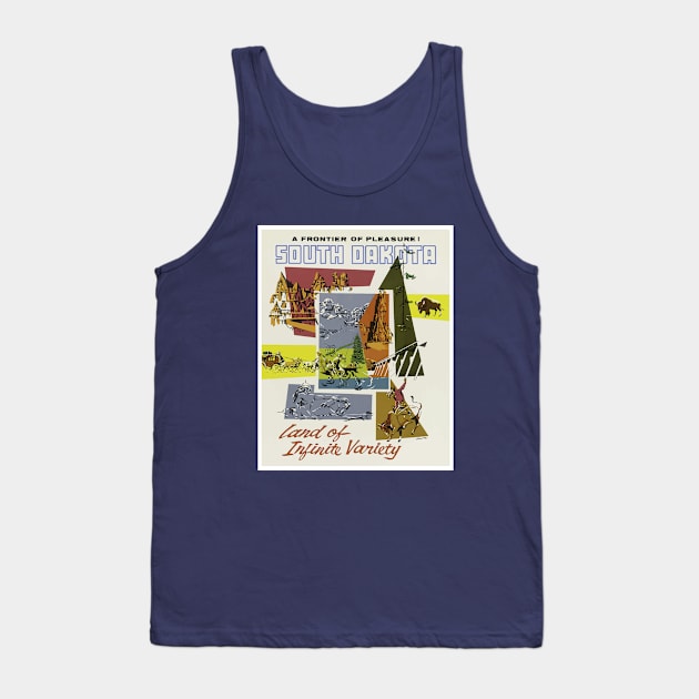 A Frontier Pleasure Vintage South Dakota Travel Design Tank Top by Jarecrow 